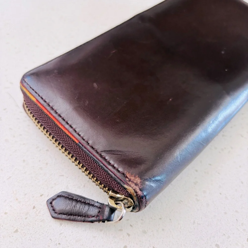 Paul Smith Authentic Leather long wallet‎ artist stripe wine red Men’s